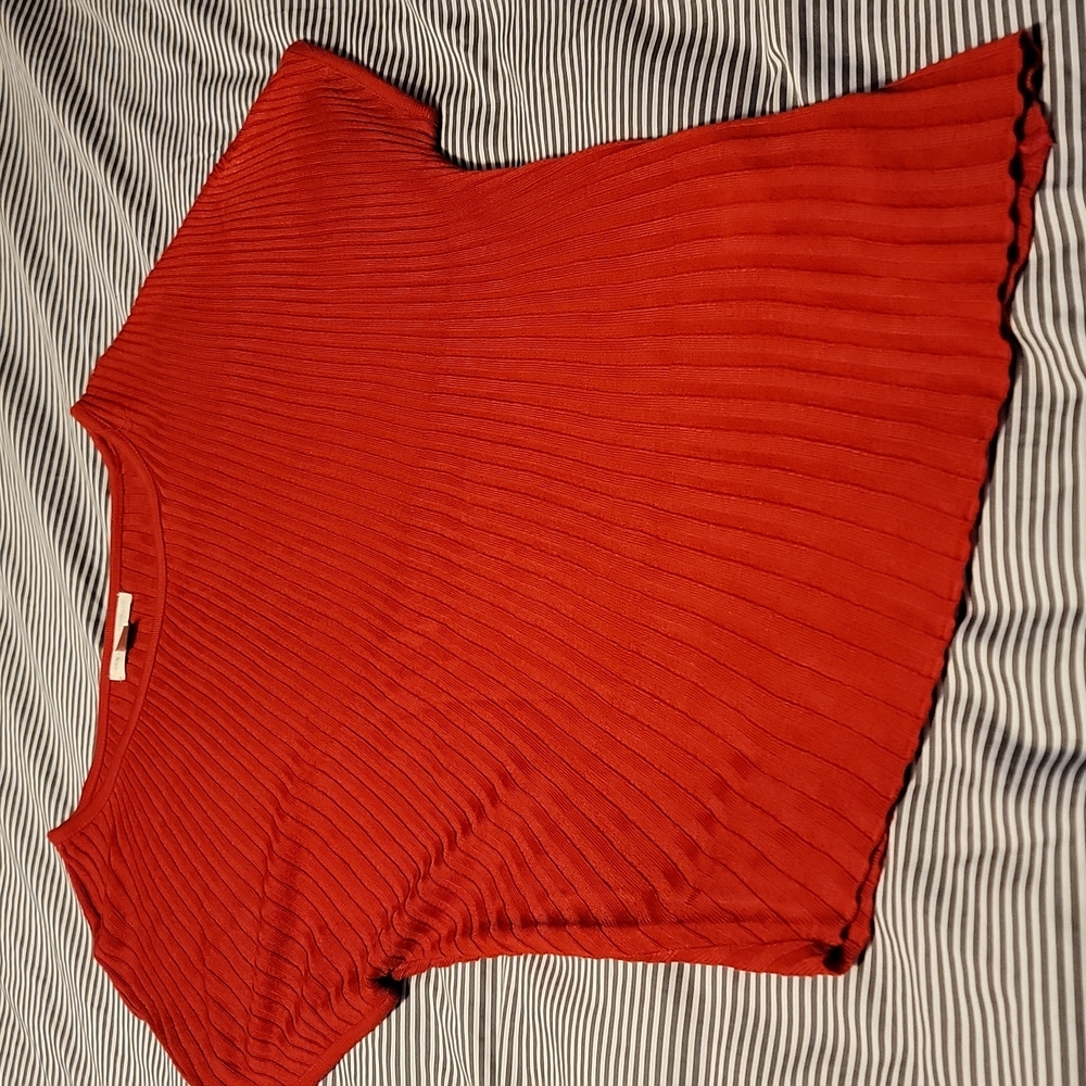 Womens New York company red asymmetrical top